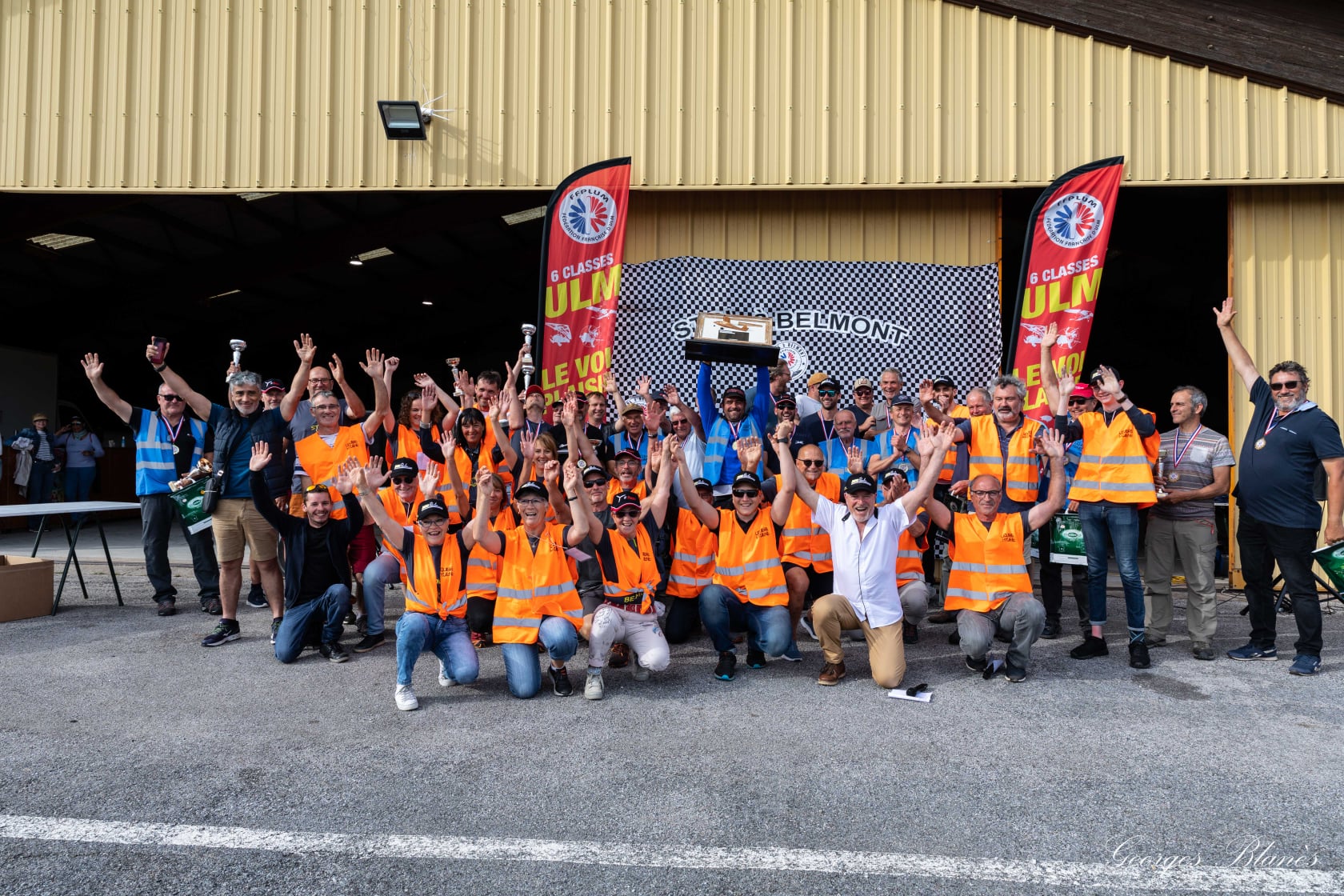 The team of volunteers and competitors