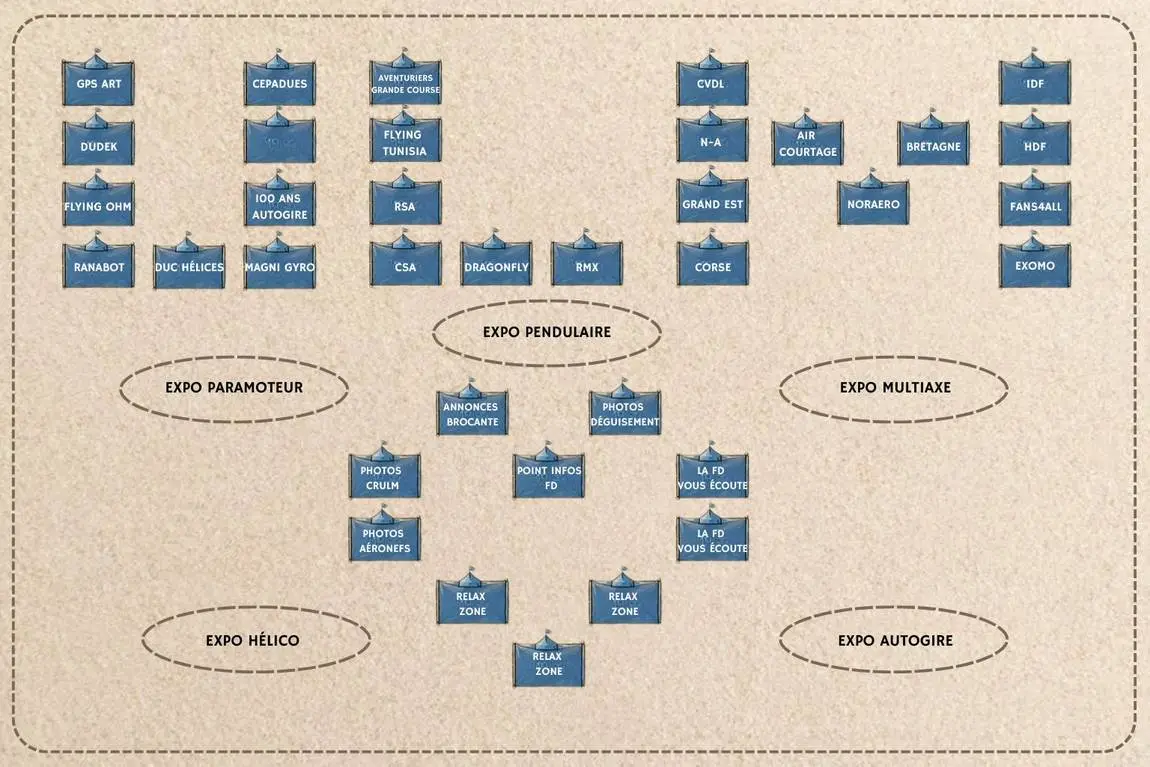 Le plan des barnums et des expositions